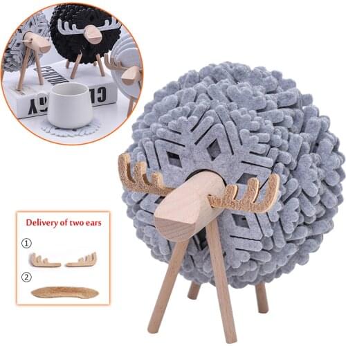 Cute Sheep Shape Anti Slip Cup Pads Coasters Snowflake Coaster Bowl Mat Table Decor Insulation Placemats For Home Office