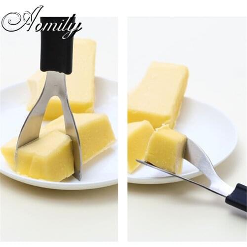 Amoliy Stainless Steel Eco-friendly Cheese Butter Cream Knife Cutting Butter Cutter Knife Silicone Handle Board Kitchen Tools