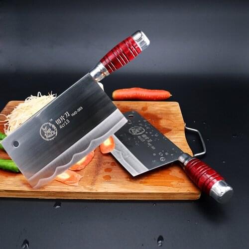 Butcher Chef Knife Chinese Forged Slicing Handmade Kitchen Tool Wide Butcher Knife Razor Sharp Meat Fish Vege Non-slip Handle