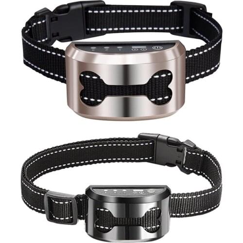 LBER Pet Dog Rechargeable Anti Bark Collar Control Train Waterproof Stop Barking Dog Waterproof Ultrasonic Training Collars