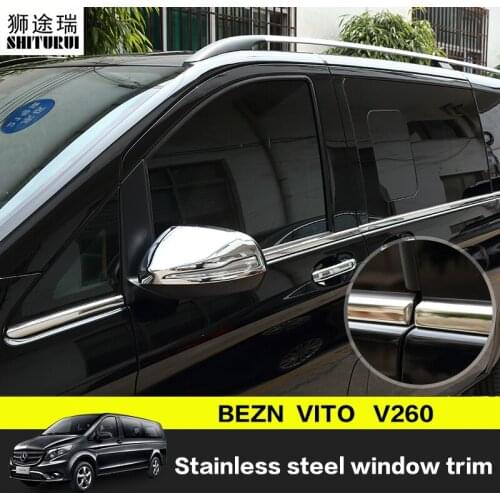Stainless steel for Mercedes-Benz V260 V260l metris VITO 2016 2017 Car window Decoration Cover Trim Car Accessories Styling
