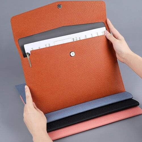 A4 Information File Bag Business Office Filing Pouch Creative Faux Leather Storage File