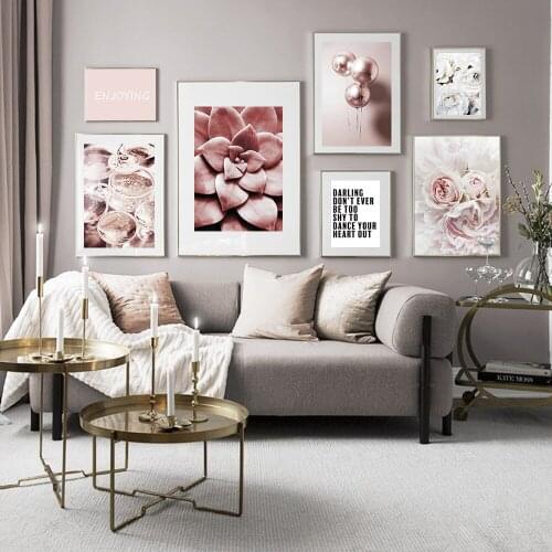 Pink Cactus Wall Art On Canvas Painting Fresh Peony Flower Botanical Posters And Prints Modern Wall Pictures For Living Room