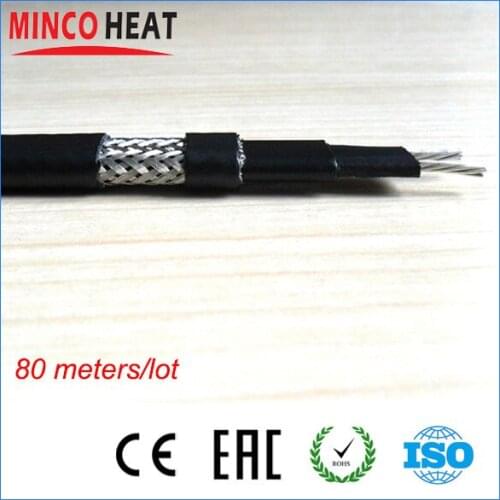 80 meters easy to heat for water pipe frost prevention self regulating heating cable 13MM 230v 30W with Grounding Earth Screen