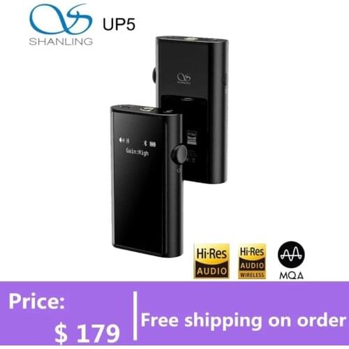 Shanling UP5 Dual ES9212C Balanced Bluetooth Decoding Headphone Amplifier USB DAC to 384K/ DSD256 3.5/ 2.5/4.4mm Headphones Jack