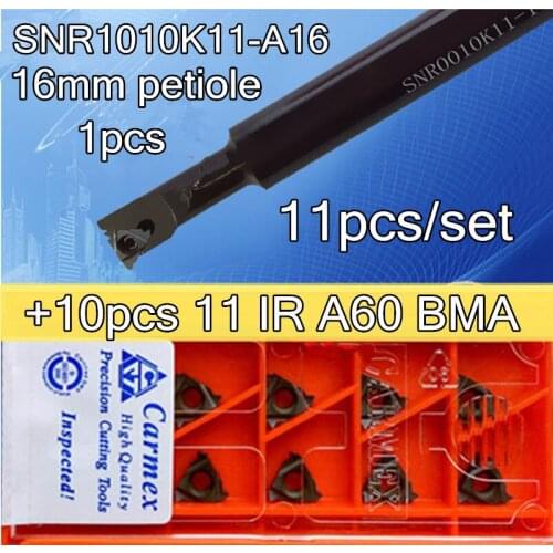 SNR1010K11-A16 16mm petiole CNC Internal thread Turning tool 1pcs +10pcs Carmex 11 IR A60 BMA 11pcs/set Free shipping