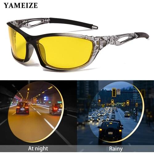 YAMEIZE Polarized Night Vision Glasses For Driving Fashion Sport Sunglasses Anti Glare Driving Goggles Vintage Sunglasses Gafas