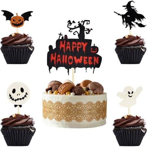 Halloween Theme Cake Insert Sign Ghost Festival Card Insert Sign Halloween Party Baking Decoration