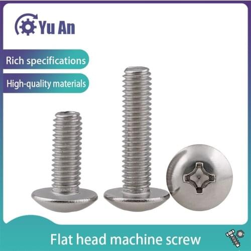 304 Stainless Steel Cross Flat Head Machine Screw TM Philips Round Head Screw M2 M3 M4 M5 M6 M8 20PCS