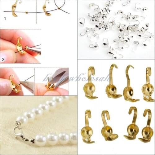 100/300pcs 9x1.5mm Silver Gold Color Metal Necklace Crimp End Caps Beads For Jewelry Making DIY Bracelet Accessories Wholesale