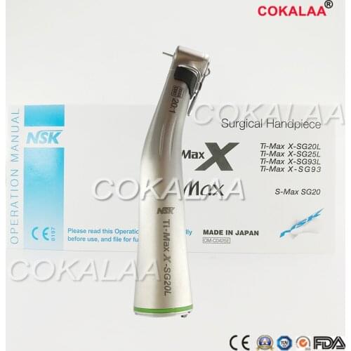 Green ring Implant Handpieces 20:1 contra angle Reduction dental hand piece with Optic