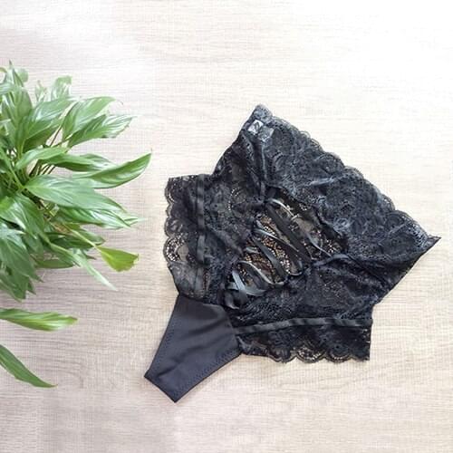 Womens Fashion Sexy High Waist Lace Panties Hollow Out Underwear Thong