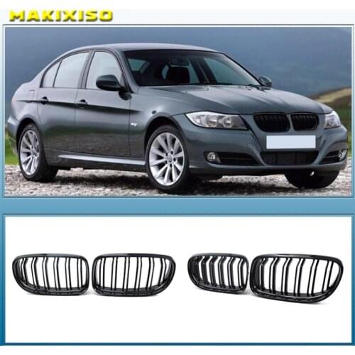 1 Pair Gloss/Matte Black M-Color Kidney Front Grille Auto Racing Grille for BMW E90 E91 LCI 325i 328i 335i 2009 2010 2011