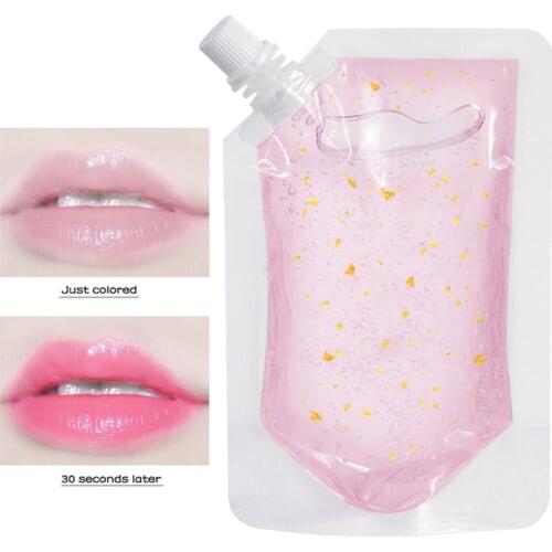 100ml Lip Gloss Base Gel DIY Gold Foil Moisturizing Lip Gloss Temperature Color Change Lipgloss Wholesale Lipgloss Base Makeup