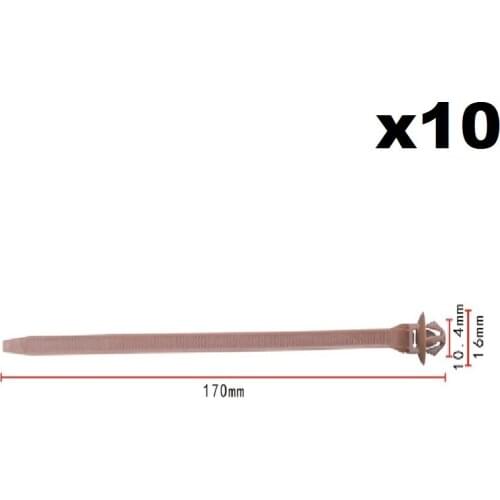 10x Push Mount Wire Ties Releasable Nylon Cable Strap For Honda / Nylon Retainer Clip Brand New