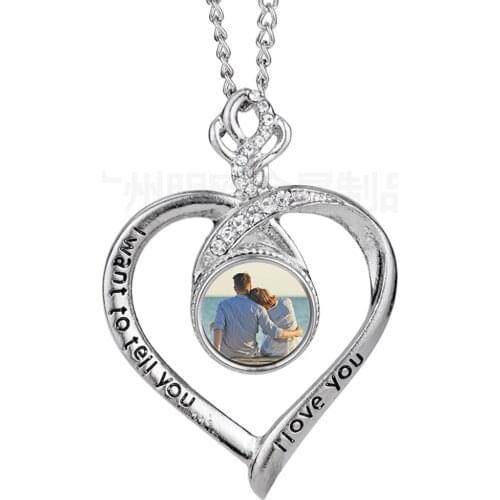 20pcs/lot sublimation blank heart key necklace pendant Heat transfer printing Snake Bone Chain Oval Tag sublimation ink products