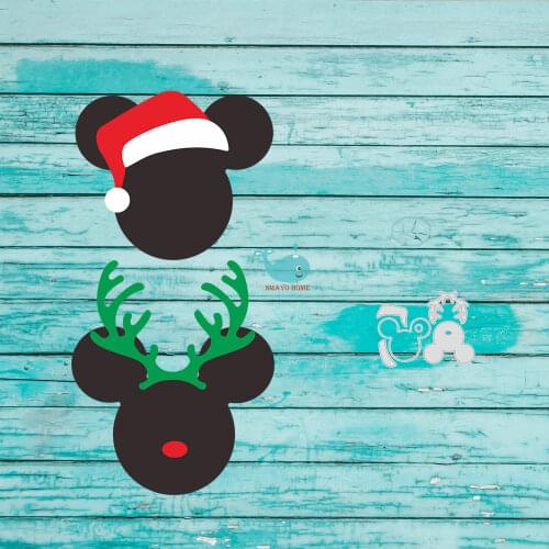 2pcs Christmas Mouse Winter Dies Cuts Metal Embossing Punch Knife Stencils for Scrapbooking Photo Album Decor DIY Paper Cards