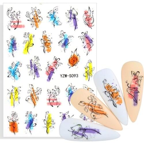 3D Nail Sticker Decals Fashion Butterfly Flowers Nail Art Decorations Stickers Sliders Manicure Accessories Nails Decorationes