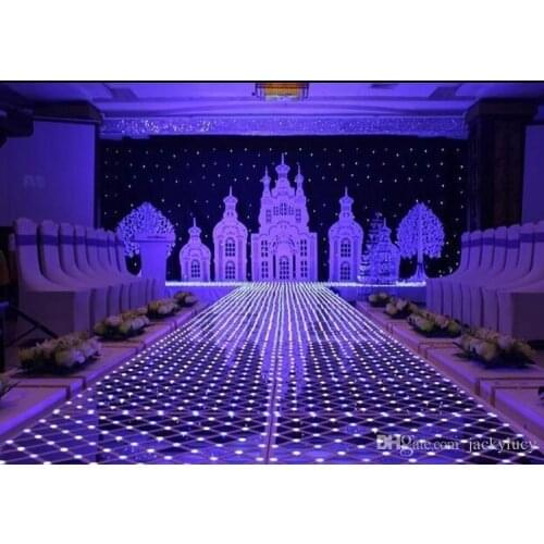 60 X 60 CM Classic luxury Colorful LED Crystal Wedding Decoration Aisle Runner T Station Stage Mirror Carpet Free Shipping