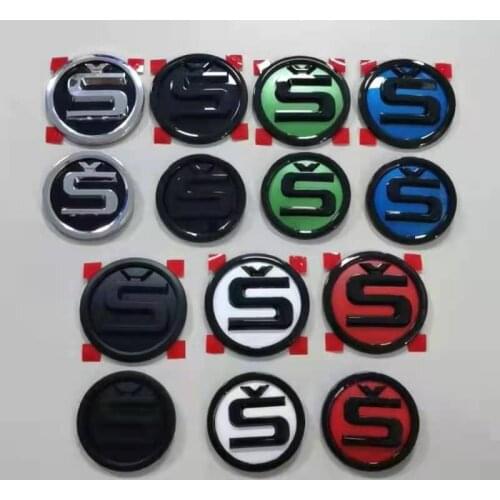 Auto Car Hood Sticker Rear Sticker for Skoda Superb Karoq Octavia Rapid Yeti Fabia Enyaq Skoda Front Grill Trunk Sticker 80/90mm