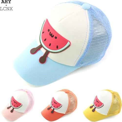 Korean Summer New Baby boy girl hats Watermelon baseball caps breathable mesh cap childrens sun hat cute kids Hip Hop Snapback