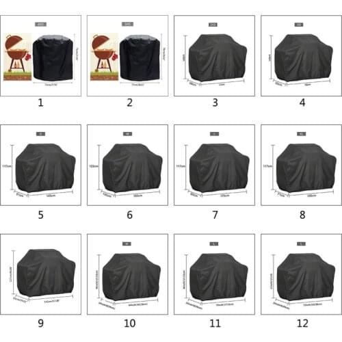 BBQ Cover Outdoor Dust Waterproof Weber Heavy Duty Charbroil Grill Cover Rain Protective Outdoor Barbecue Cover Round Bbq