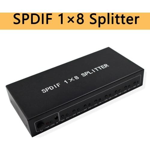 8 Port SPDIF Splitter 1x8 Digital Optical Audio Converter Fiber Toslink 1 input 8 output Support DTS AC3