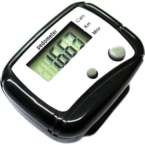 Digital LCD Pedometer Pocket Counter Walking Black