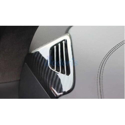 Carbon Fiber Color Interior Moulding Trim Dashboard Side Vent AC Outlet Protector Cover For Tesla Model X 2016-2018 Accessories