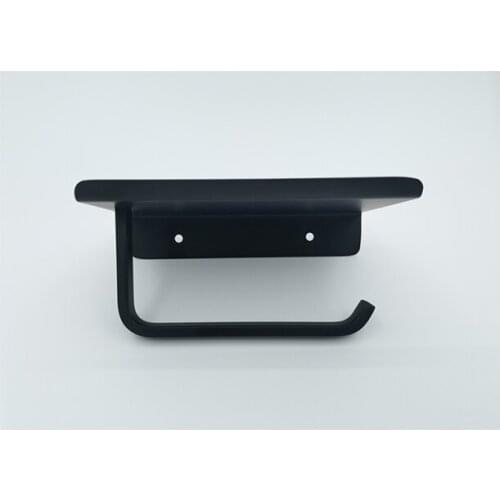 Toilet Paper Holder Bathroom Paper Toilet Roll Holder Hanger,Toilet Paper Holder with Shelf, Matte Black Lavatory Tissue Holder