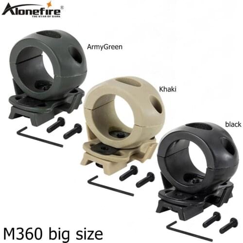AloneFire M360 big size Tactical Flashlight Mount Clip for Helmet Rails Single Clamp Rack Adaptor Mount Holder for Torch Clip
