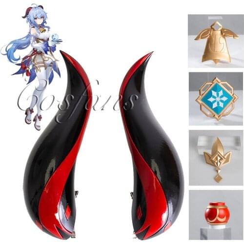Genshin Impact Ganyu Cosplay Horn Hair Clip Hair Pin Carnival Halloween Ganyu Cosplay Wig Gan Yu Cosplay Hair Accessories Props