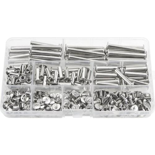 GTBL Chicago Screw Binding Screws Posts Assortment Kit for DIY Leather Bookbinding Crafts(120Pcs,M5)