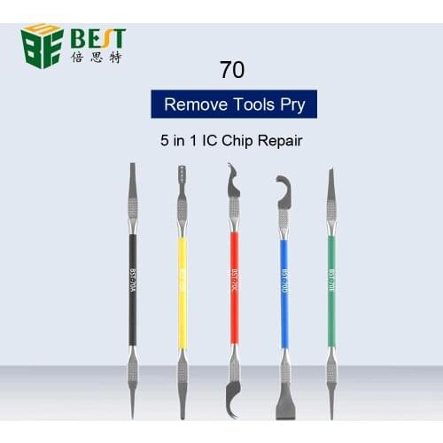 BST-70 5 In 1 Phone Motherboard BGA Chip Remove Tool Pry Knife Set IC Chip Repair Cleaner Blade CPU Remover Glue Kit