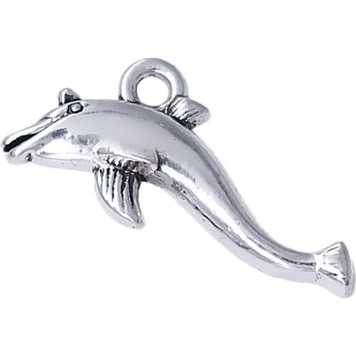 Exquisite Metal Dolphin Charm Pendant DIY Ocean Animal Lucky Jewelry