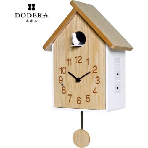 Creative Pendulum Cuckoo Wall Clock Luxury Bird Music Garden Wall Watch Living Room Swing Relogio De Parede Home Decor OO50WC