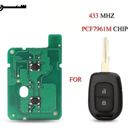 Kutery 10pcs/Lot Remote Car Key Circuit board For Renault Sandero Dacia Logan 2 Buttons 433MHZ PCF7961M Chip