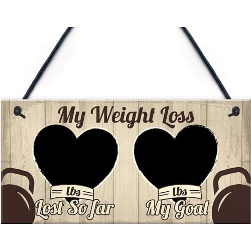 Meijiafei Weight Loss Countdown Chalkboard Sign Weight Watcher Slimming World Diet Plaque Gift For Friend Family10" x 5"