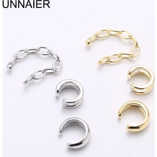 Gold and silver earrings female fashion exaggerated three-piece metal ear bone clip without pierced fake earrings