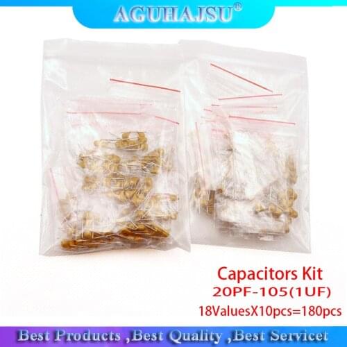 20PF-105(1UF) 50V 18ValuesX10pcs=180pcs Mono Monolithic Capacitors ,Monolithic Ceramic Capacitor Assortment Kit