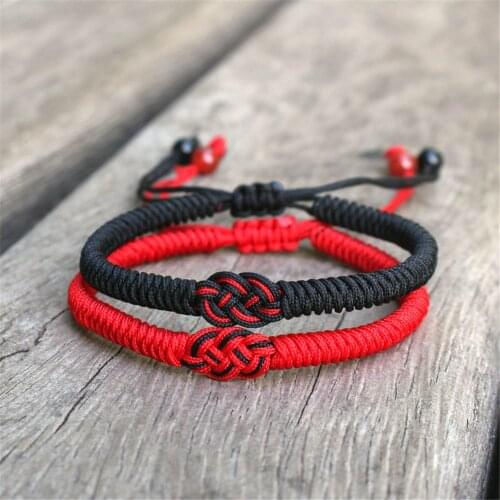 New Lucky Red String Bracelet Mens Women Handmade Adjustable Weave Braslet Couple Braclet Yoga Meditation Jewelry