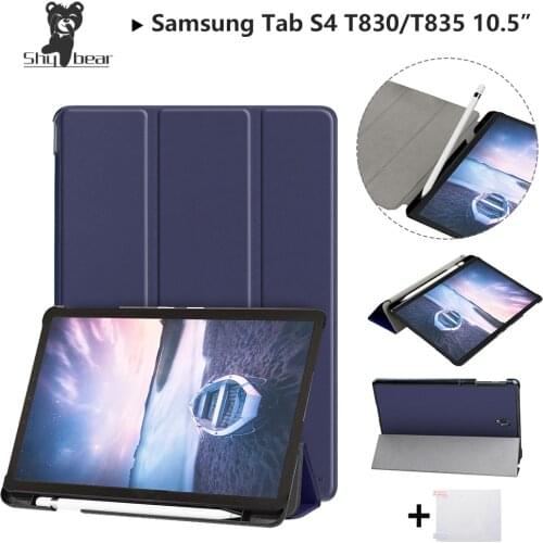 Shy Bear Case For Samsung Galaxy Tab S4 2018 10.5 T830 T835 SM-T835 Samsung S4 tab Pen-slot Protective Stand Cover Case+gift