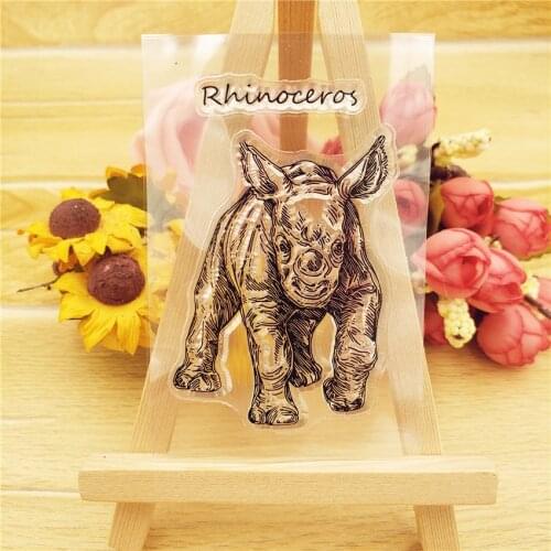 Rhinoceros Clear Stamps For DIY Scrapbooking Card Making Album Decorative Silicone Stamp Transparent Seal Crafts