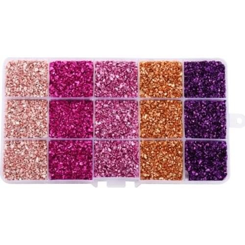 Q39C 1 Box Glass Crushed Stones Glitter Irregular Glass Chips Epoxy Resin Mold Filler Nail Art Decoration DIY Crafts Jewelry