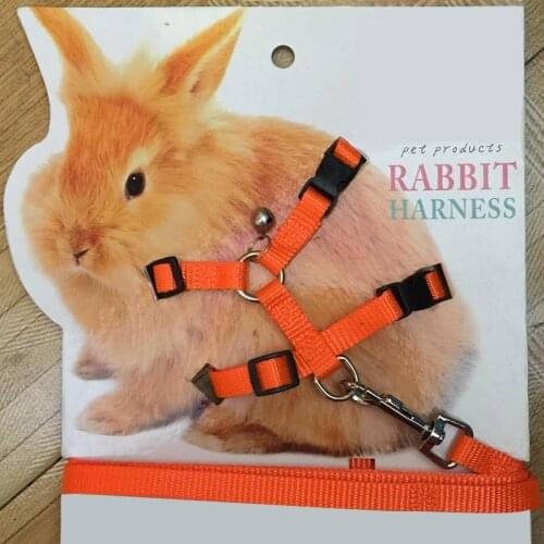 Pet Rabbit Soft Harness Leash Adjustable Bunny Traction Rope for Running Walking RE