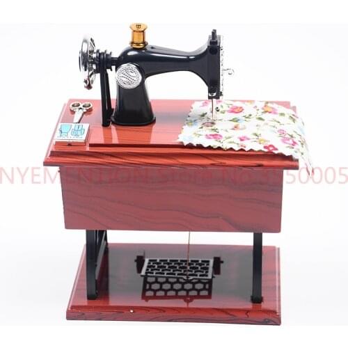 Boxes Treadle Sartorius Toys Retro Birthday Gift Home Decoration Accessories Vintage Lockwork Sewing Machine Music Box 50pcs