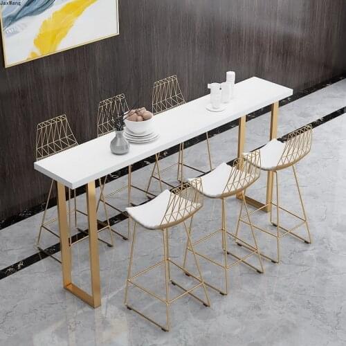Nordic Bar Stool Minimalist Modern Backrest Simple Chair Wrought Iron High Feet Stool Gold Household Hotel Furniture Bar Stools
