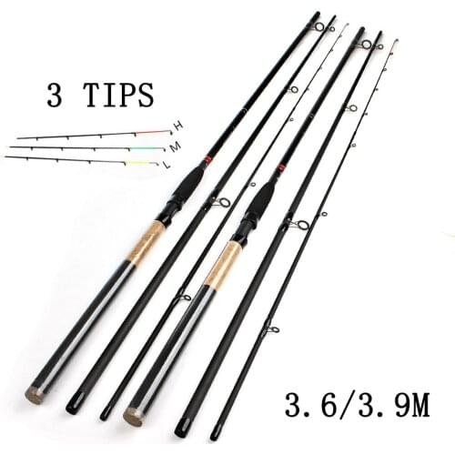 3 Sections Lure Fishing Rod 3.6/3.9M Spinning Rod L/M/H 3 Tips Bait Wt 2-30g Long Throw Sea Fish Pole