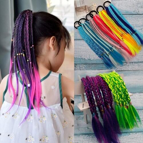 Ponytail Hair Ornament Gradient Color Cute Ornament Headbands Rubber Bands Colorful Bands Headwear Braid Kids Gift Hair