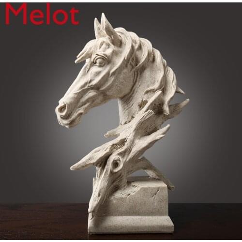Horse head ornament creative personality Nordic style office decoration model room art furnished with modern simplicity